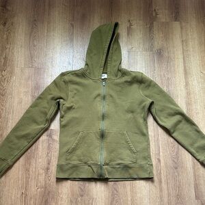 Pact Organic Brushed Fleece Zip Hoodie In Green